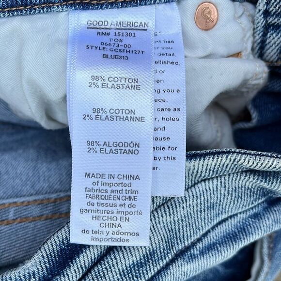 Good American GOOD CURVE STRAIGHT FRAY HEM JEANS GCSFH127T BLUE313 Size 8/29 - Picture 4 of 11